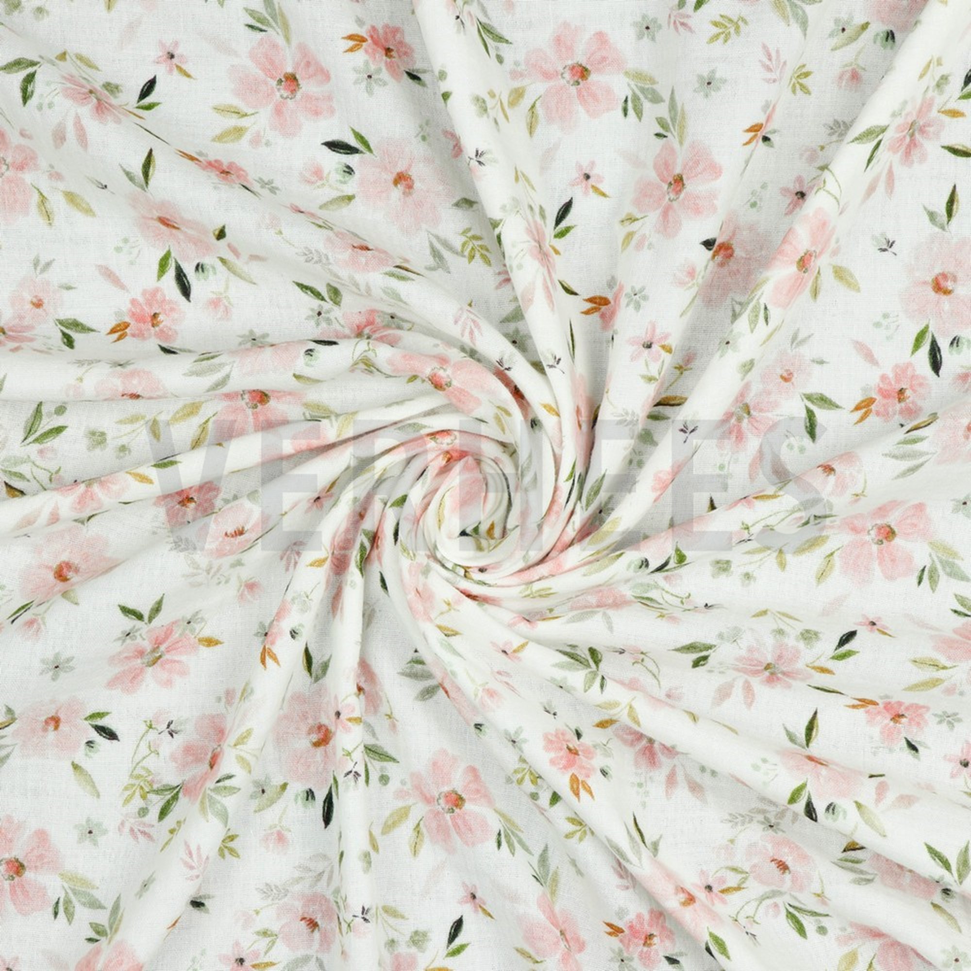 DOUBLE GAUZE DIGITAL FLOWERS WHITE (high resolution) #2