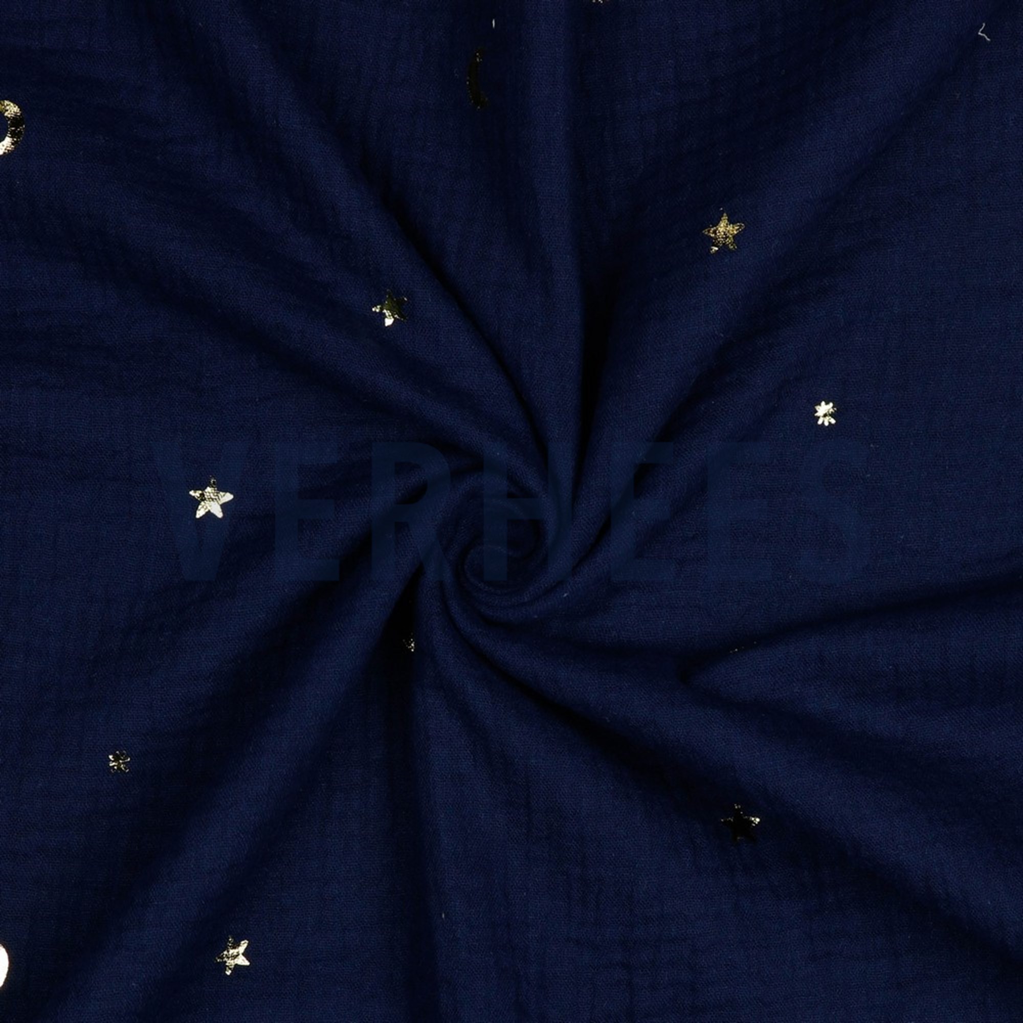 DOUBLE GAUZE FOIL MOON AND STARS NAVY (high resolution) #2