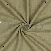 DOUBLE GAUZE FOIL MOON AND STARS TAUPE (thumbnail) #2