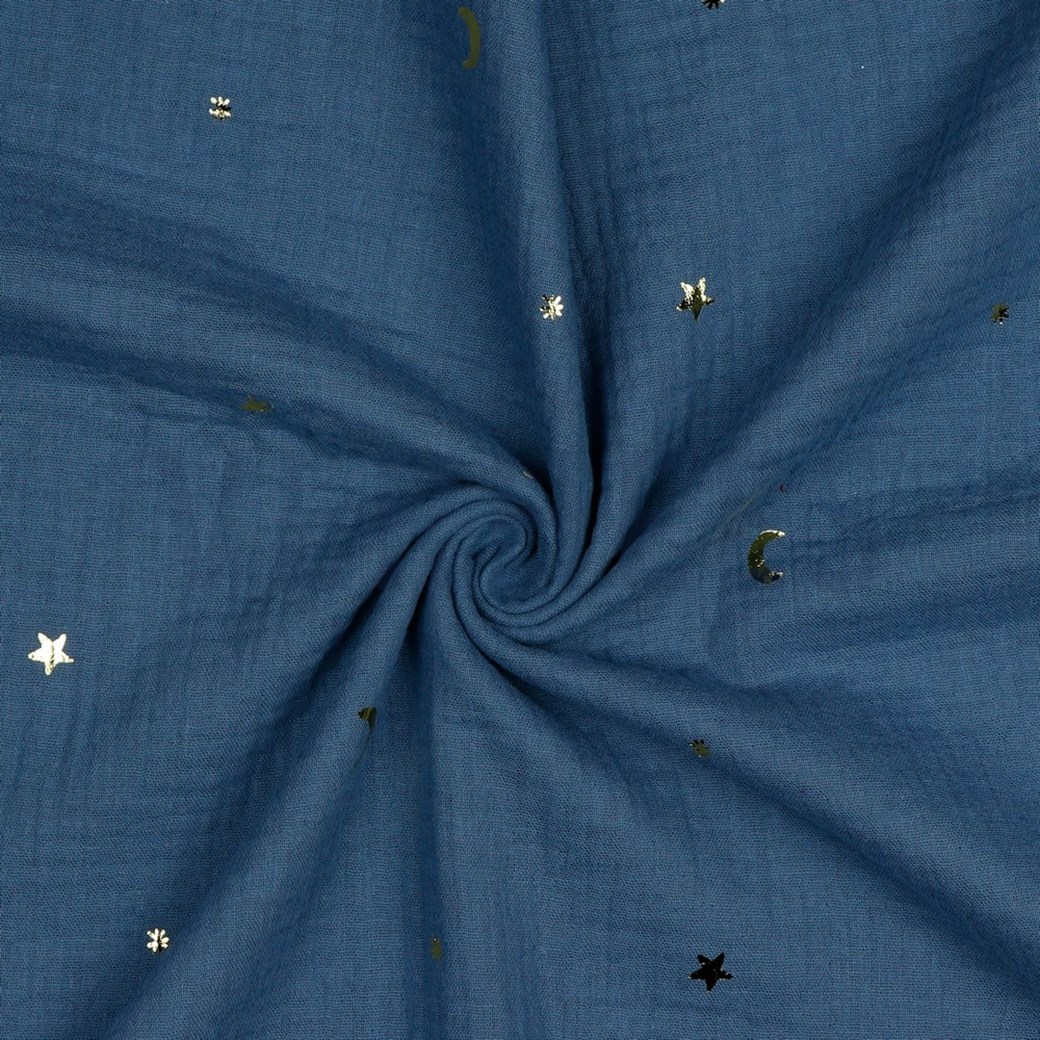 DOUBLE GAUZE FOIL MOON AND STARS JEANS #2