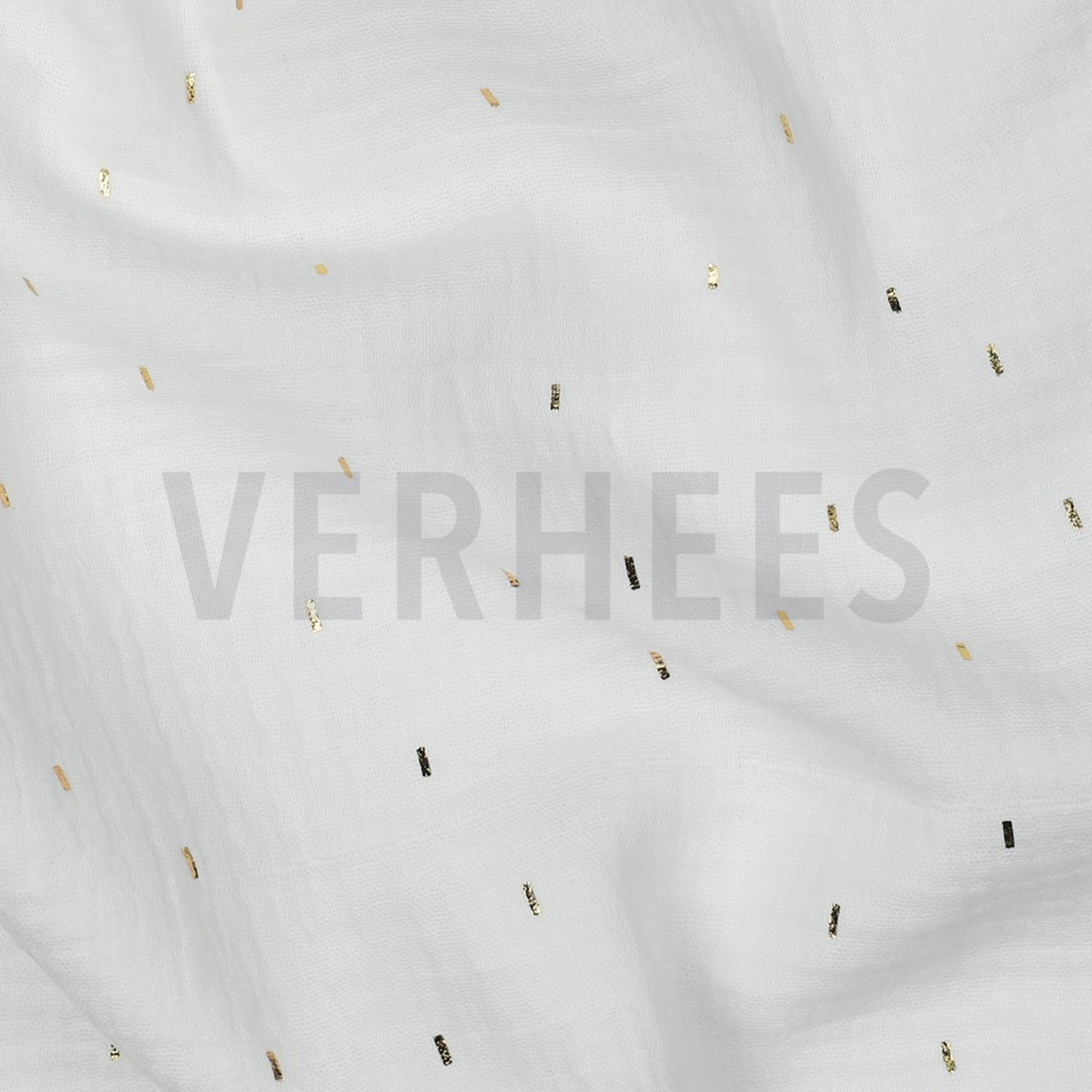 DOUBLE GAUZE FOIL STRIPES OFF WHITE/GOLD (high resolution) #2
