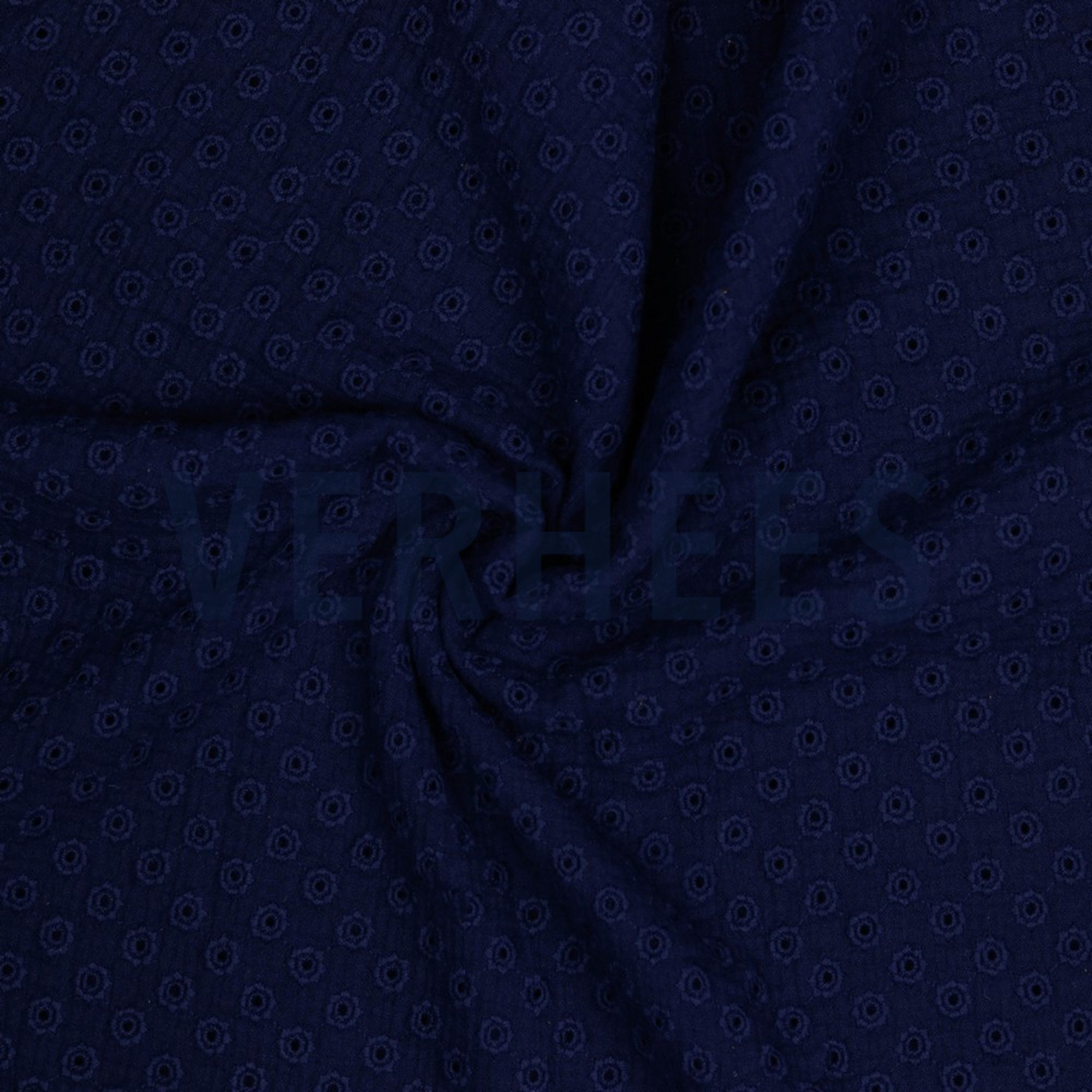 DOUBLE GAUZE EMBROIDERY FLOWERS NAVY (high resolution) #2