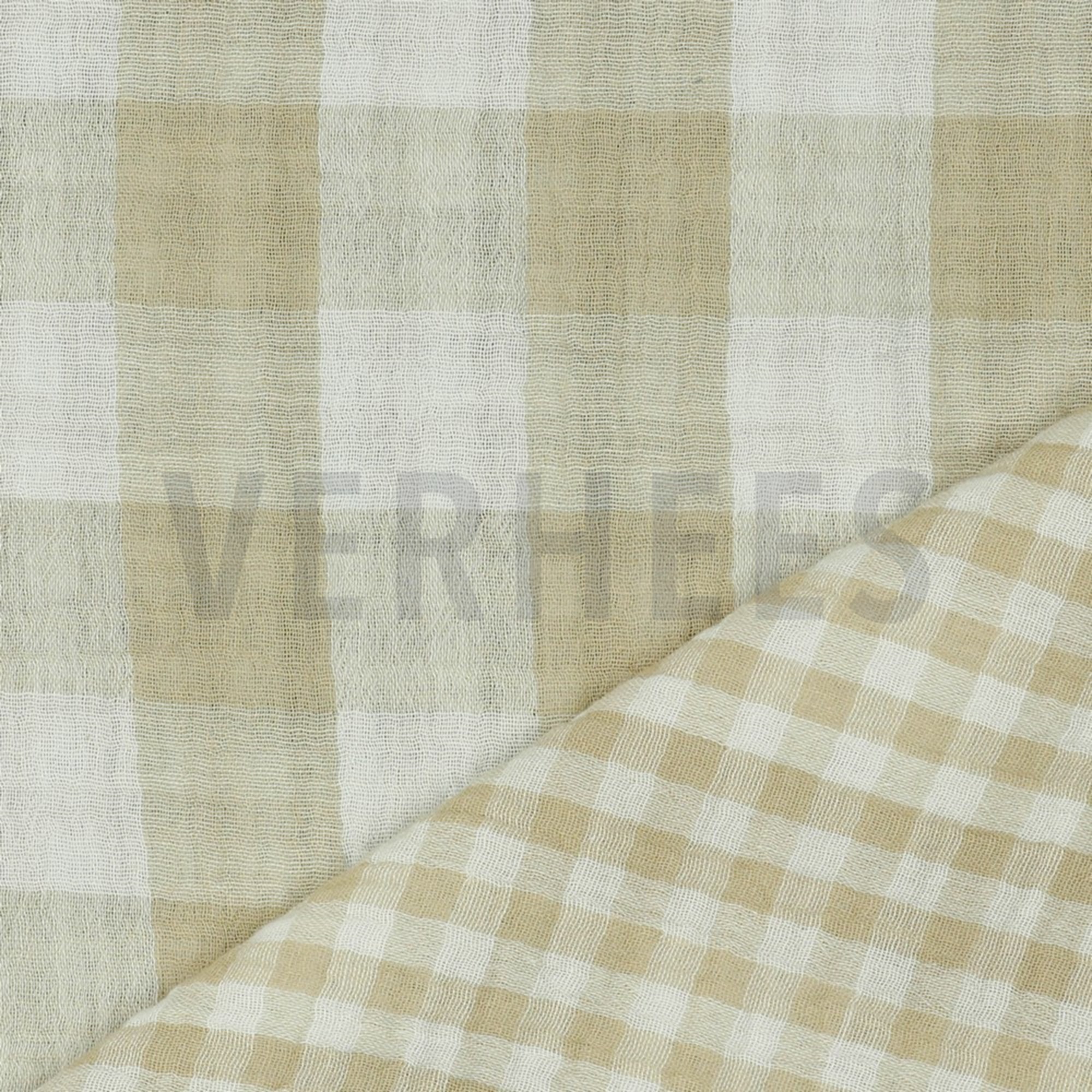 DOUBLE GAUZE DOUBLE SIDED CHECKS BEIGE (high resolution) #2