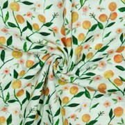 DOUBLE GAUZE DIGITAL FRUIT & FLOWERS SOFT GREEN (thumbnail) #2