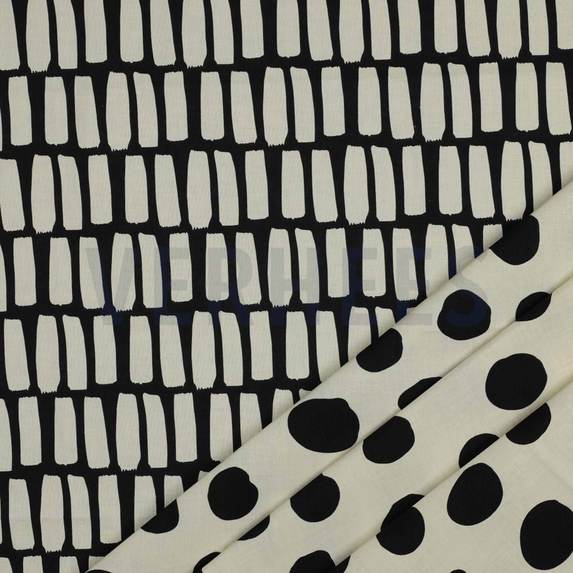 COATED COTTON DOTS AND STRIPES BLACK (high resolution) #2