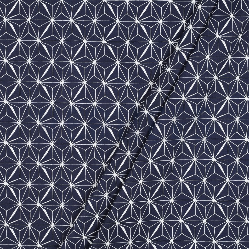 COATED COTTON ABSTRACT NAVY #2