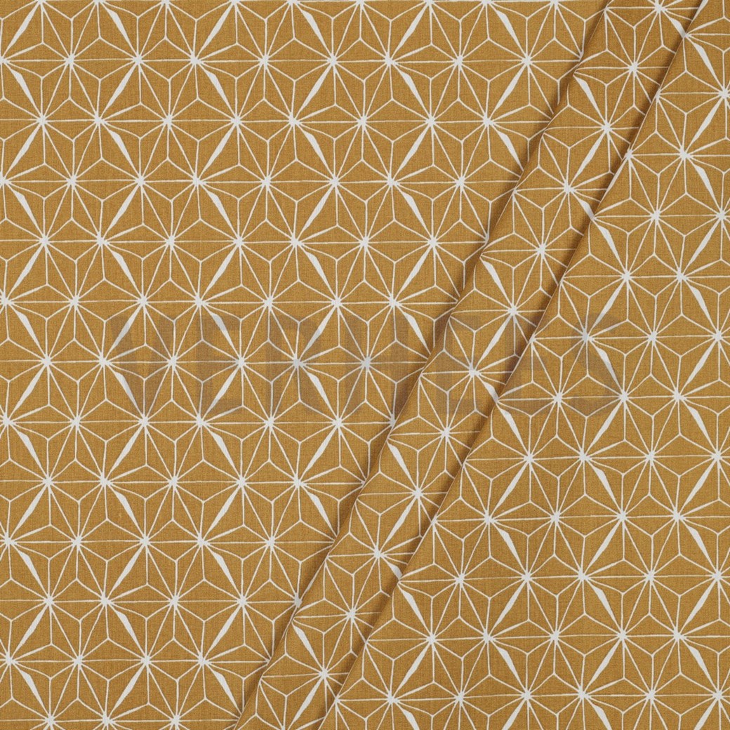 COATED COTTON ABSTRACT OCHRE #2