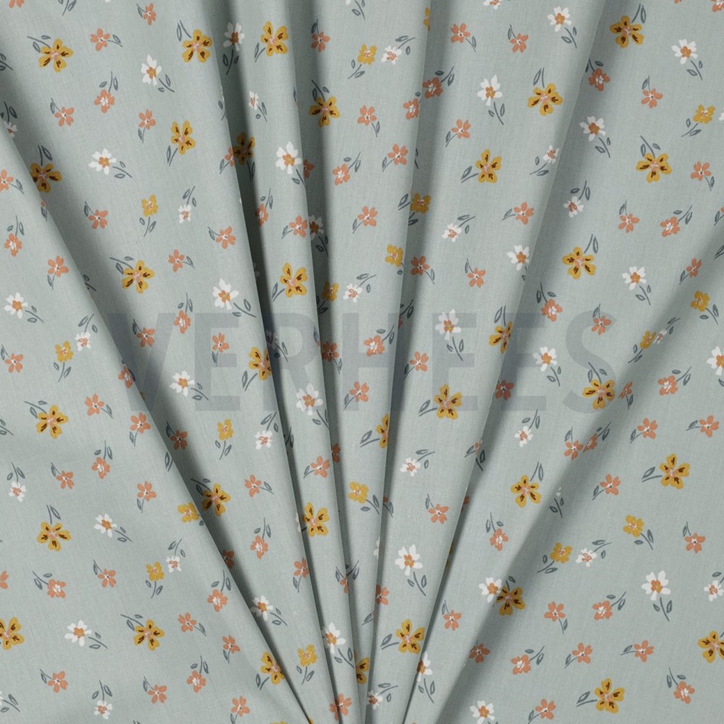 COATED COTTON FLOWERS TEAL #2