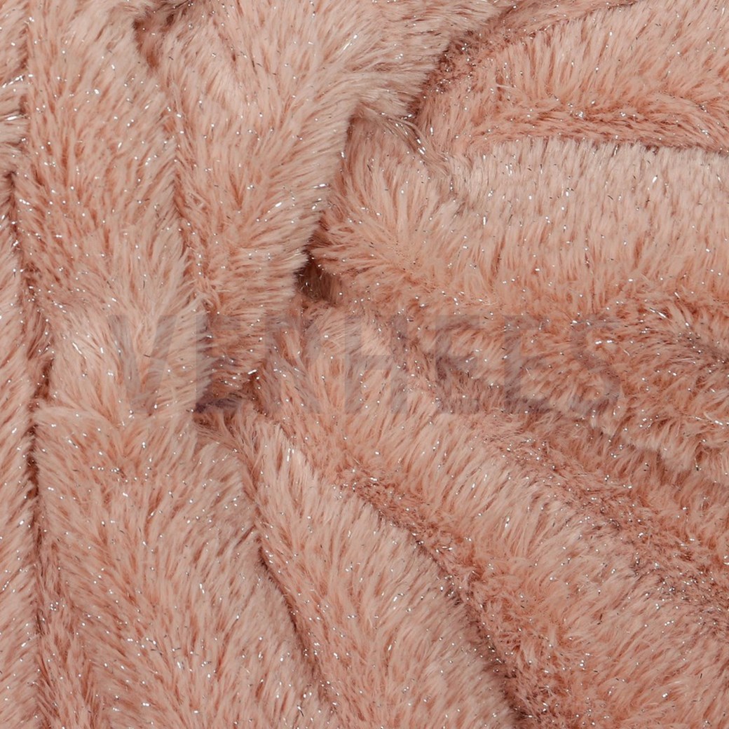 FAUX FUR WITH SILVER LUREX ROSE #3