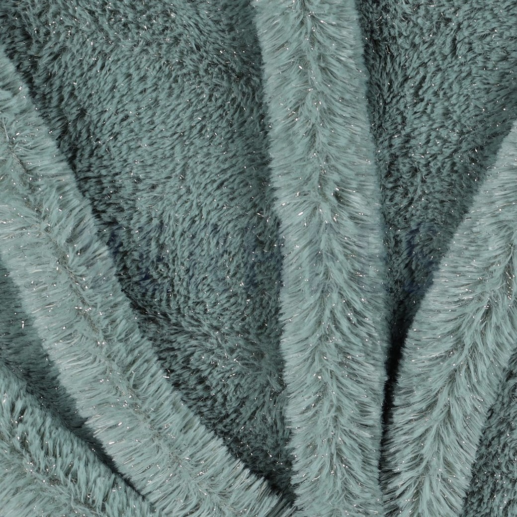 FAUX FUR WITH SILVER LUREX OLD GREEN #3