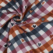 FLANNEL CHECK WITH HEARTS MAUVE / JEANS (thumbnail) #3