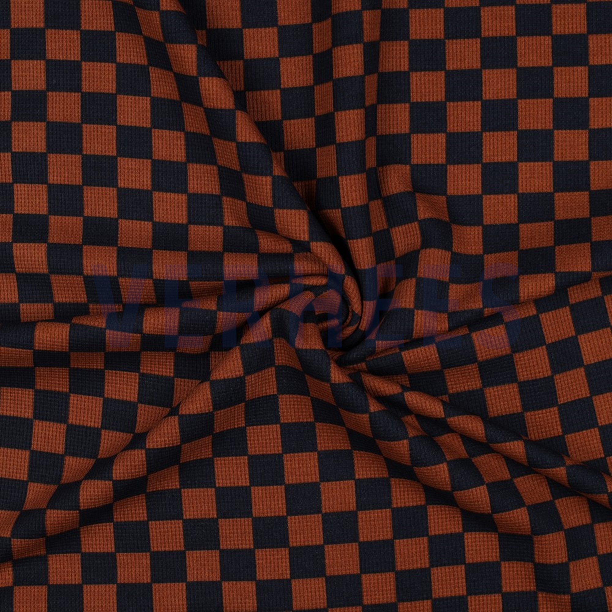KNITTED WAFFLE CHECK BROWN (high resolution) #3