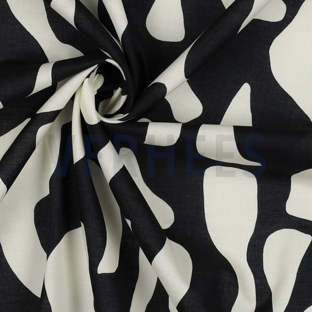 COTTON VOILE ABSTRACT BLACK #3