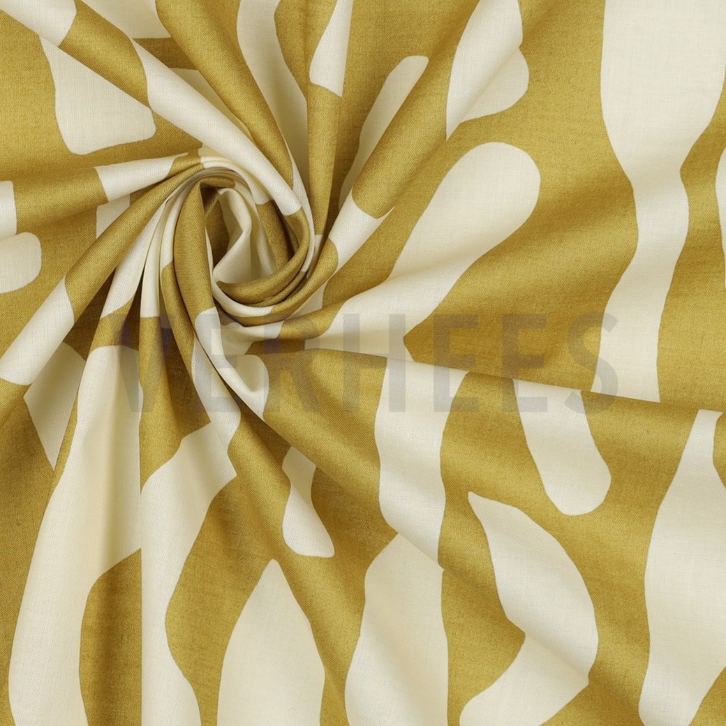COTTON VOILE ABSTRACT LIGHT YELLOW #3