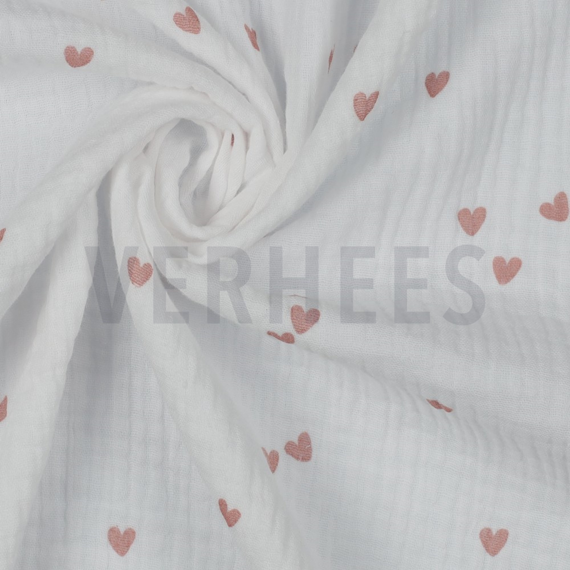 DOUBLE GAUZE SMALL HEARTS WHITE (high resolution) #3