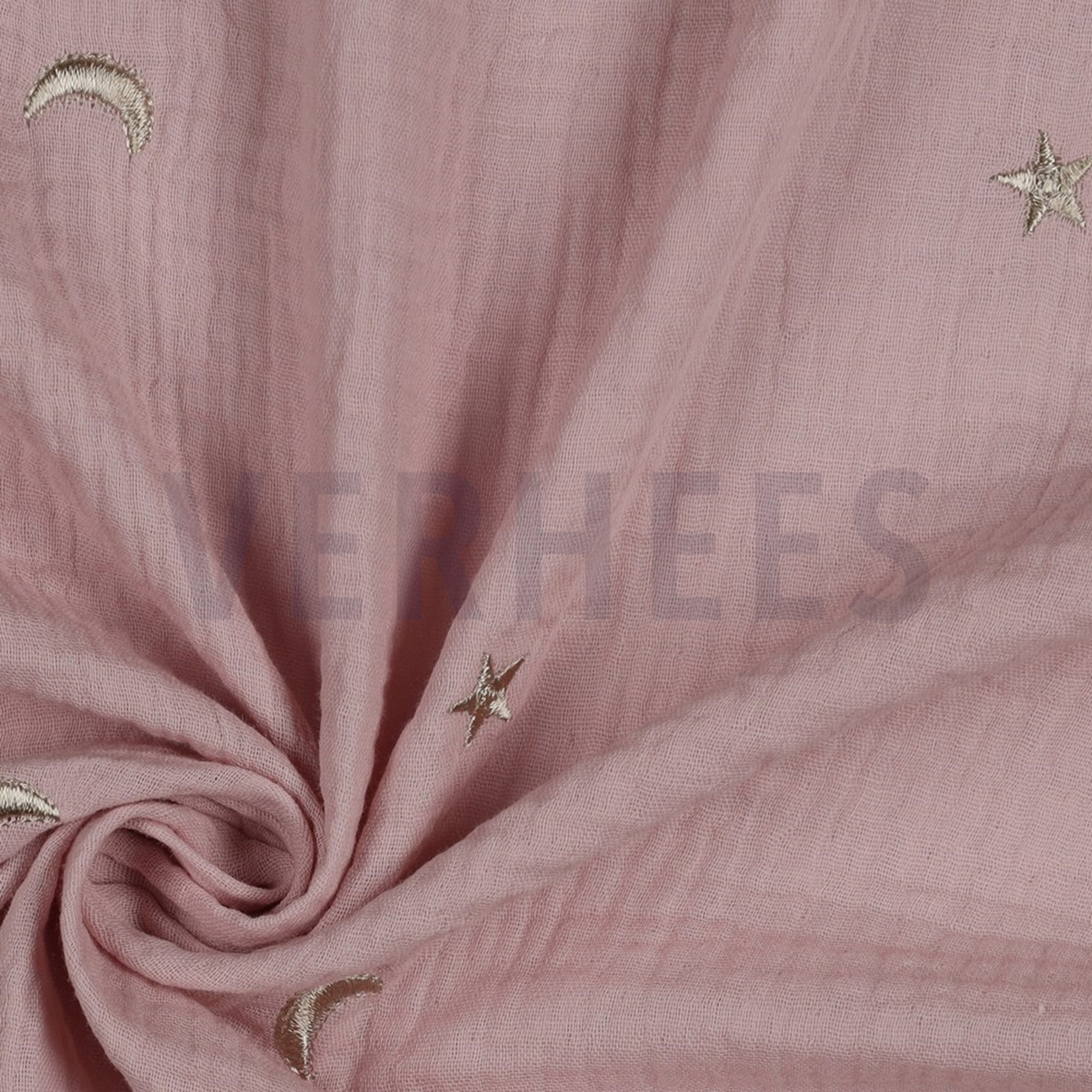 DOUBLE GAUZE EMBROIDERY STARS SOFT ROSE (high resolution) #3