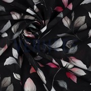 VISCOSE POPLIN STRETCH DIGITAL FLOWERS BLACK (thumbnail) #3