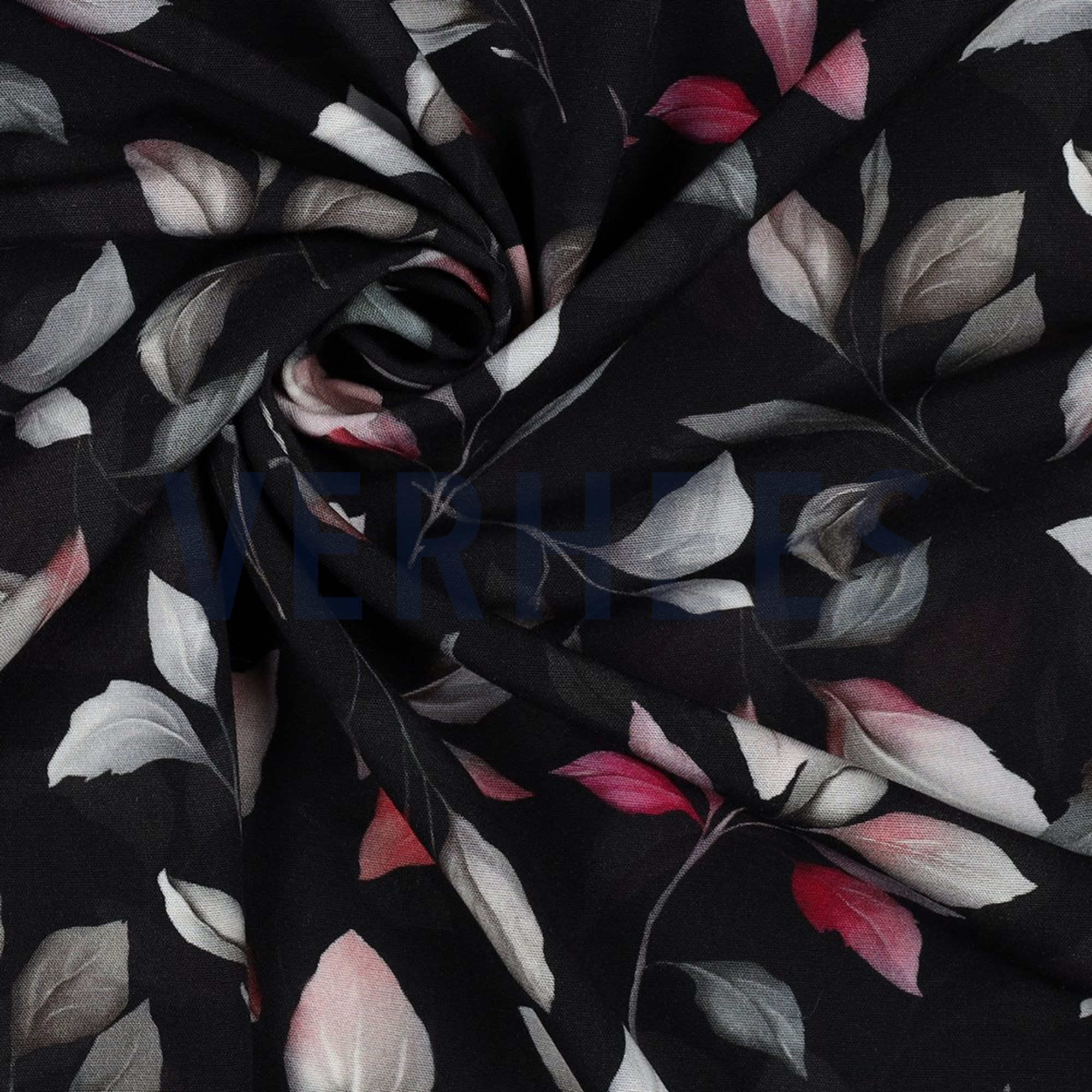VISCOSE POPLIN STRETCH DIGITAL FLOWERS BLACK (high resolution) #3