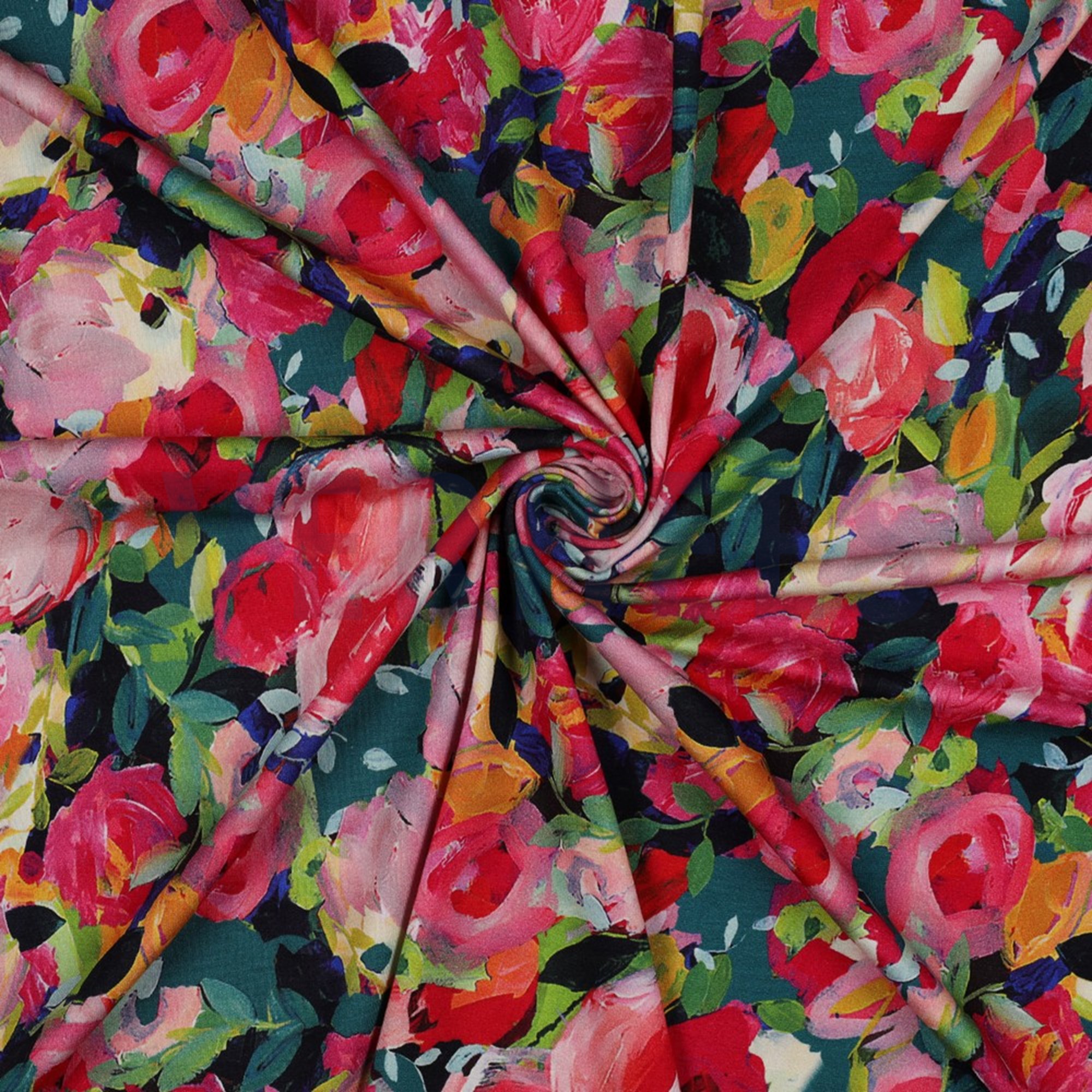 VISCOSE JERSEY DIGITAL FLOWERS PINK (high resolution) #3