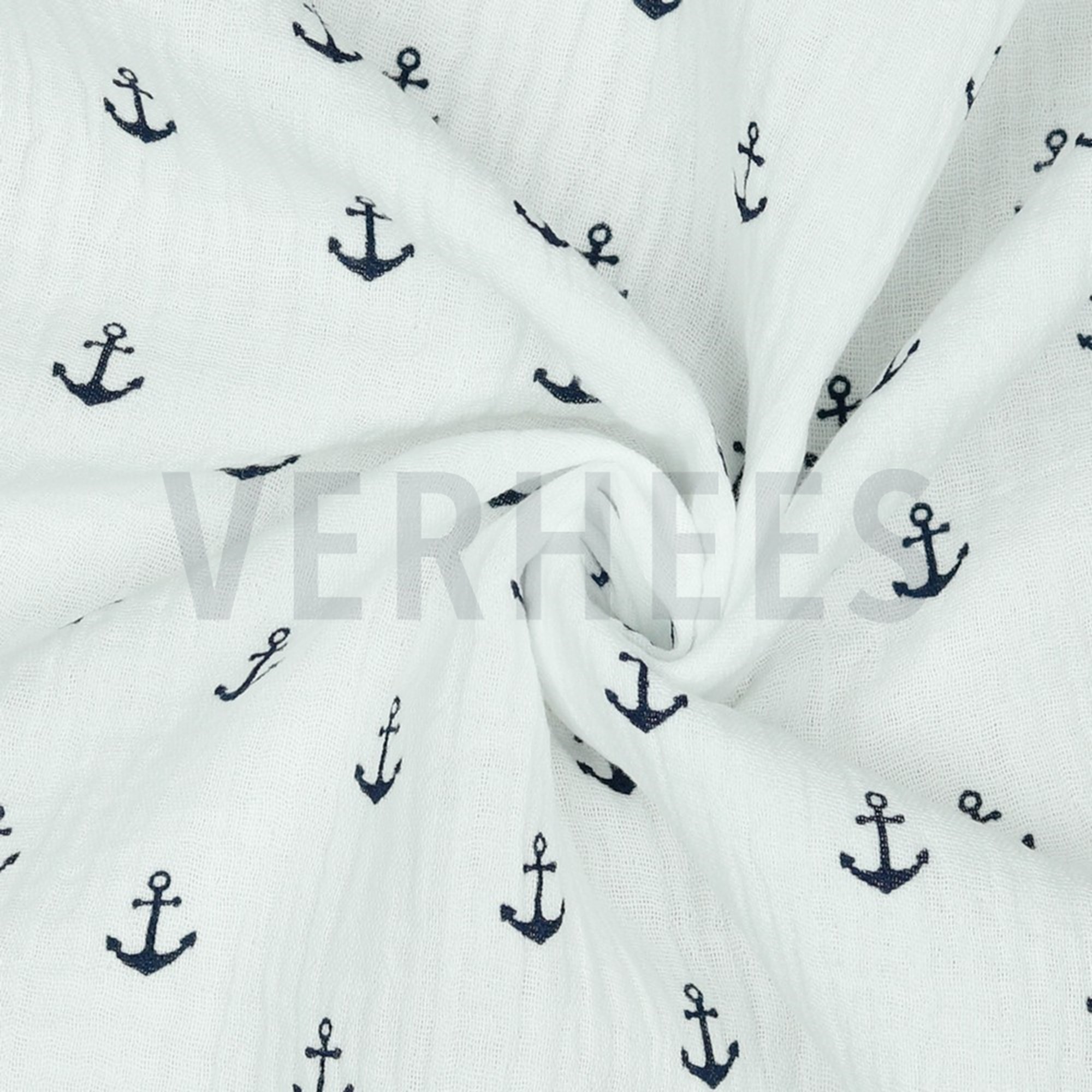 DOUBLE GAUZE ANCHOR WHITE/NAVY (high resolution) #3