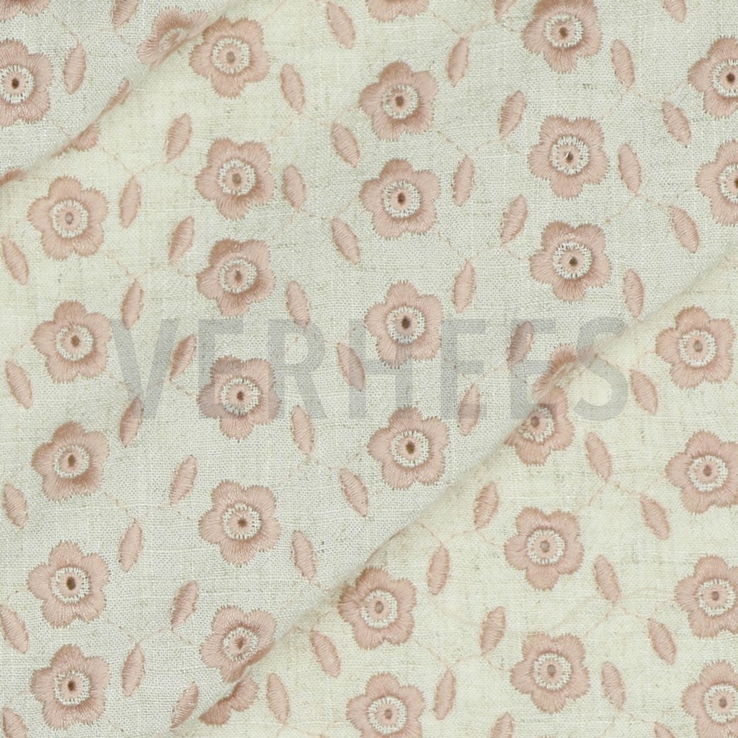 LINEN VISCOSE EMBROIDERY ROSE #3