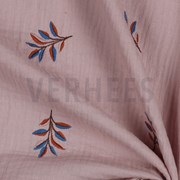 DOUBLE GAUZE EMBROIDERY LEAVES LILAC (thumbnail) #3