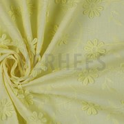 COTTON VOILE EMBROIDERY FLOWERS YELLOW (thumbnail) #3