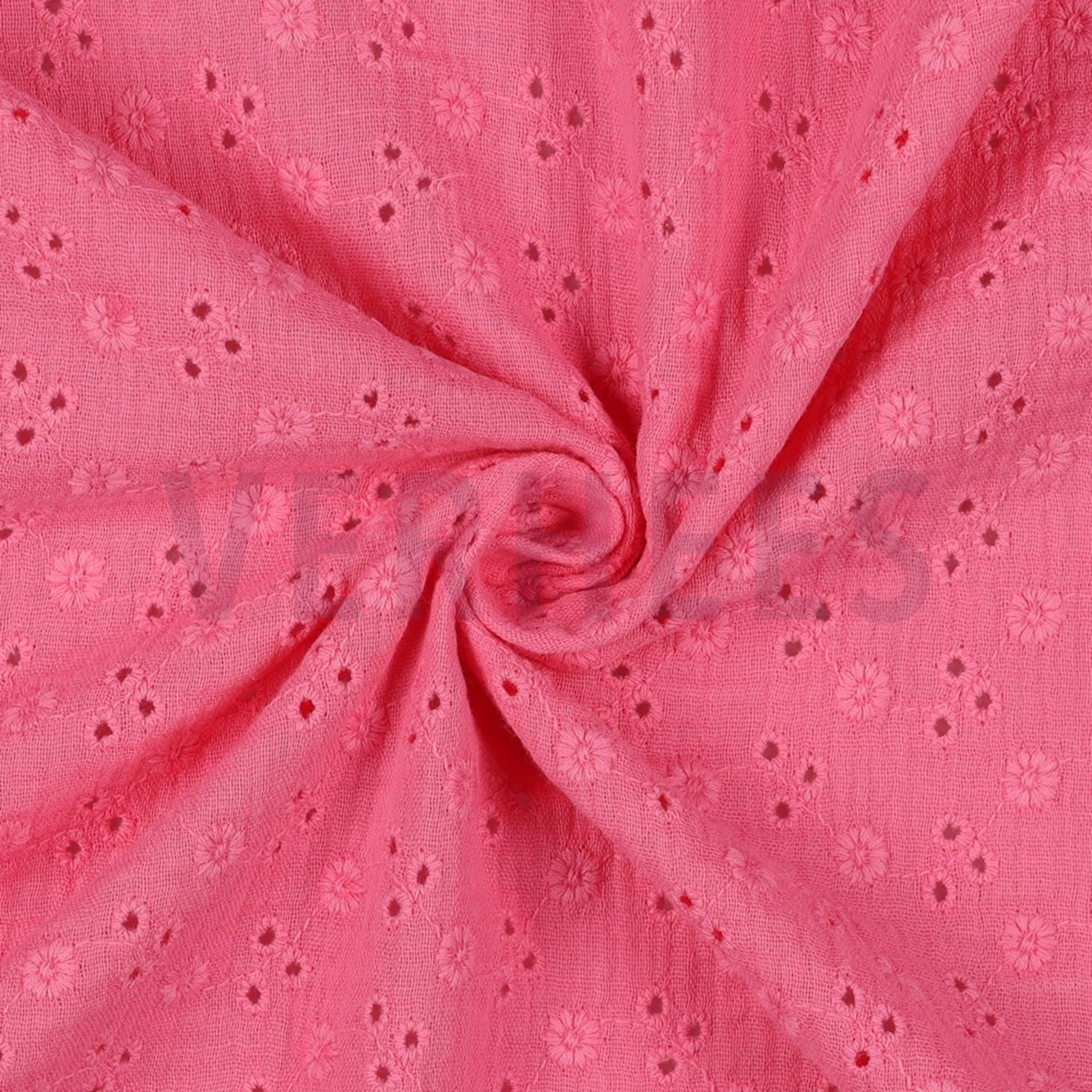 DOUBLE GAUZE EMBROIDERY FLOWERS PINK (high resolution) #3