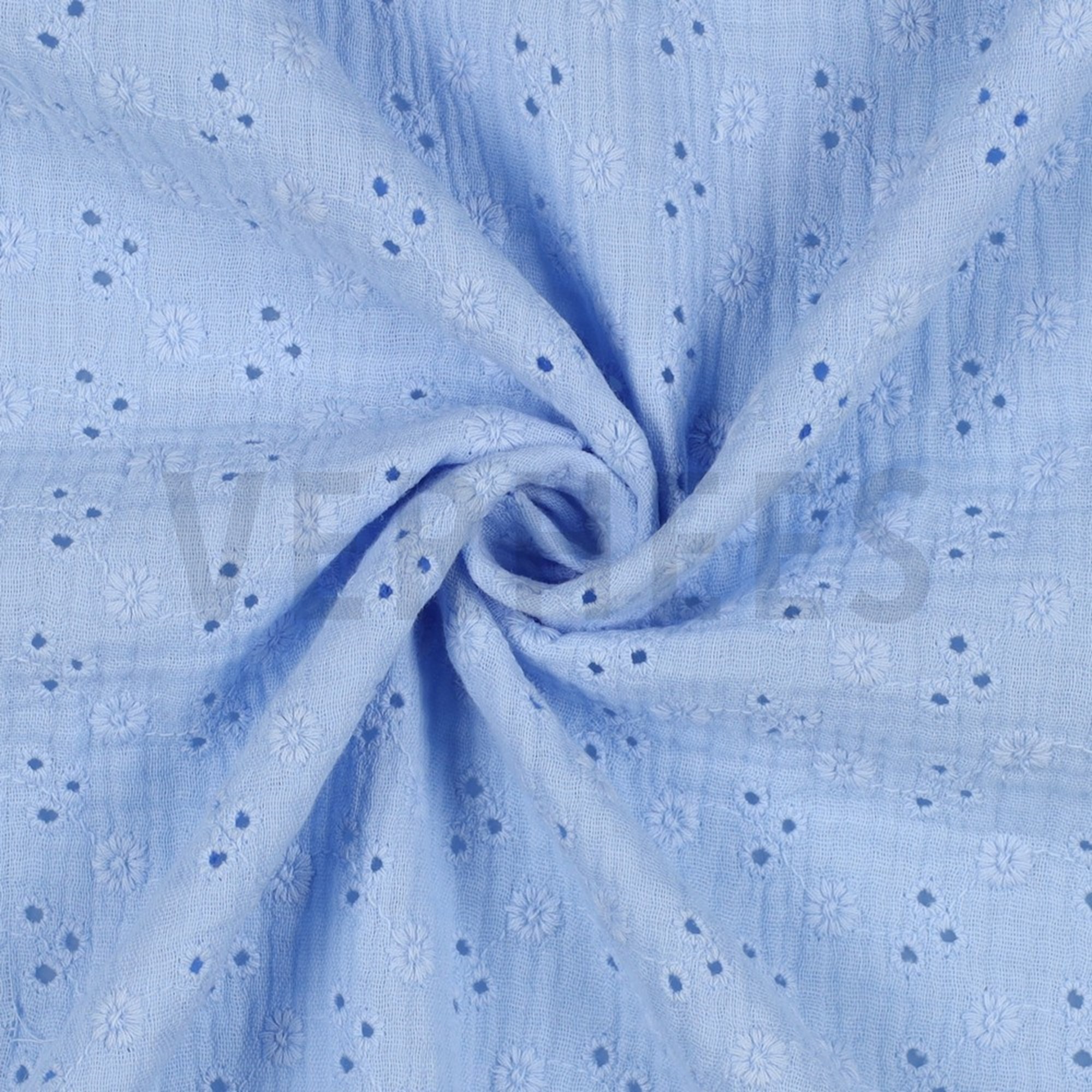 DOUBLE GAUZE EMBROIDERY FLOWERS LIGHT BLUE (high resolution) #3