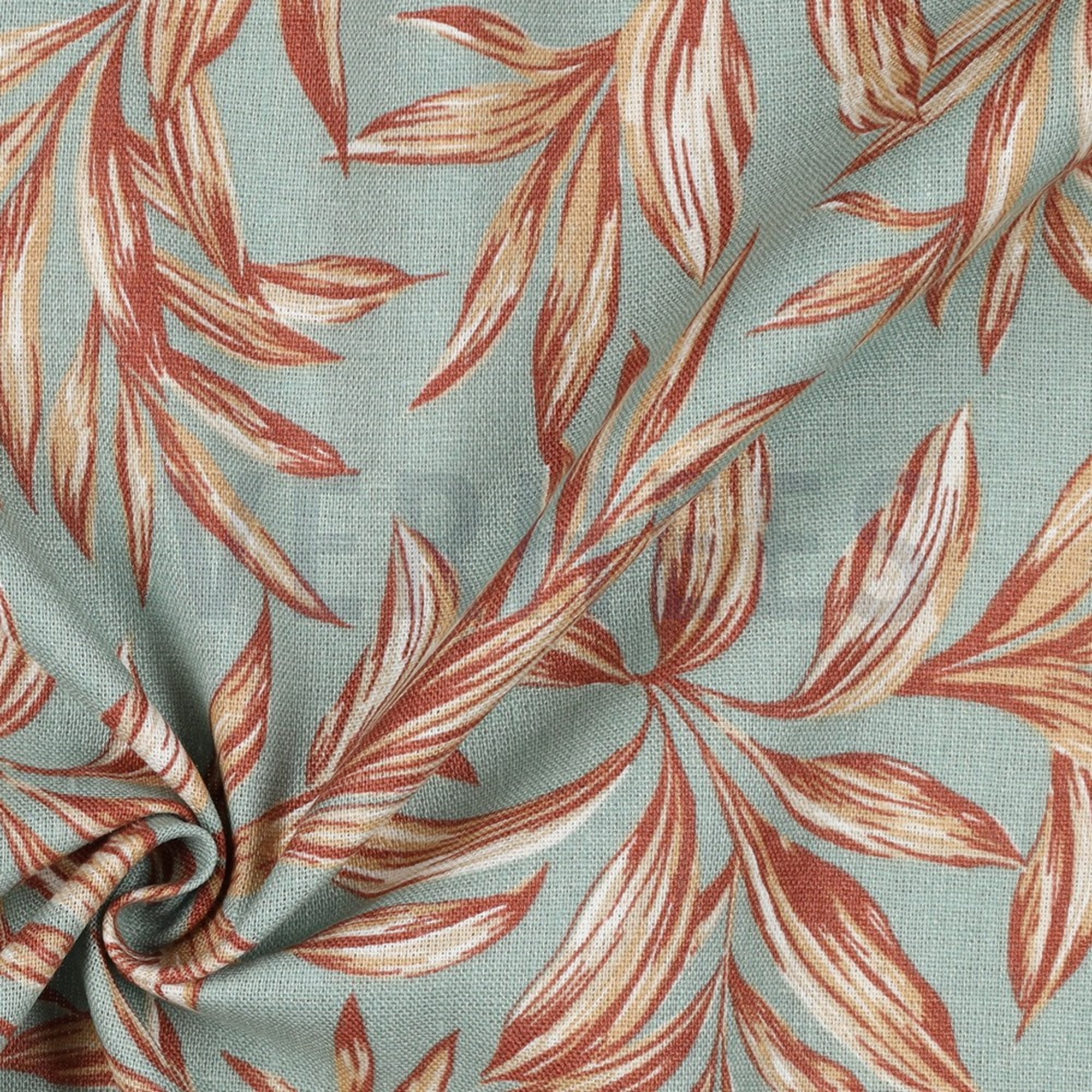 LINEN VISCOSE WASHED LEAVES OLD GREEN (high resolution) #3
