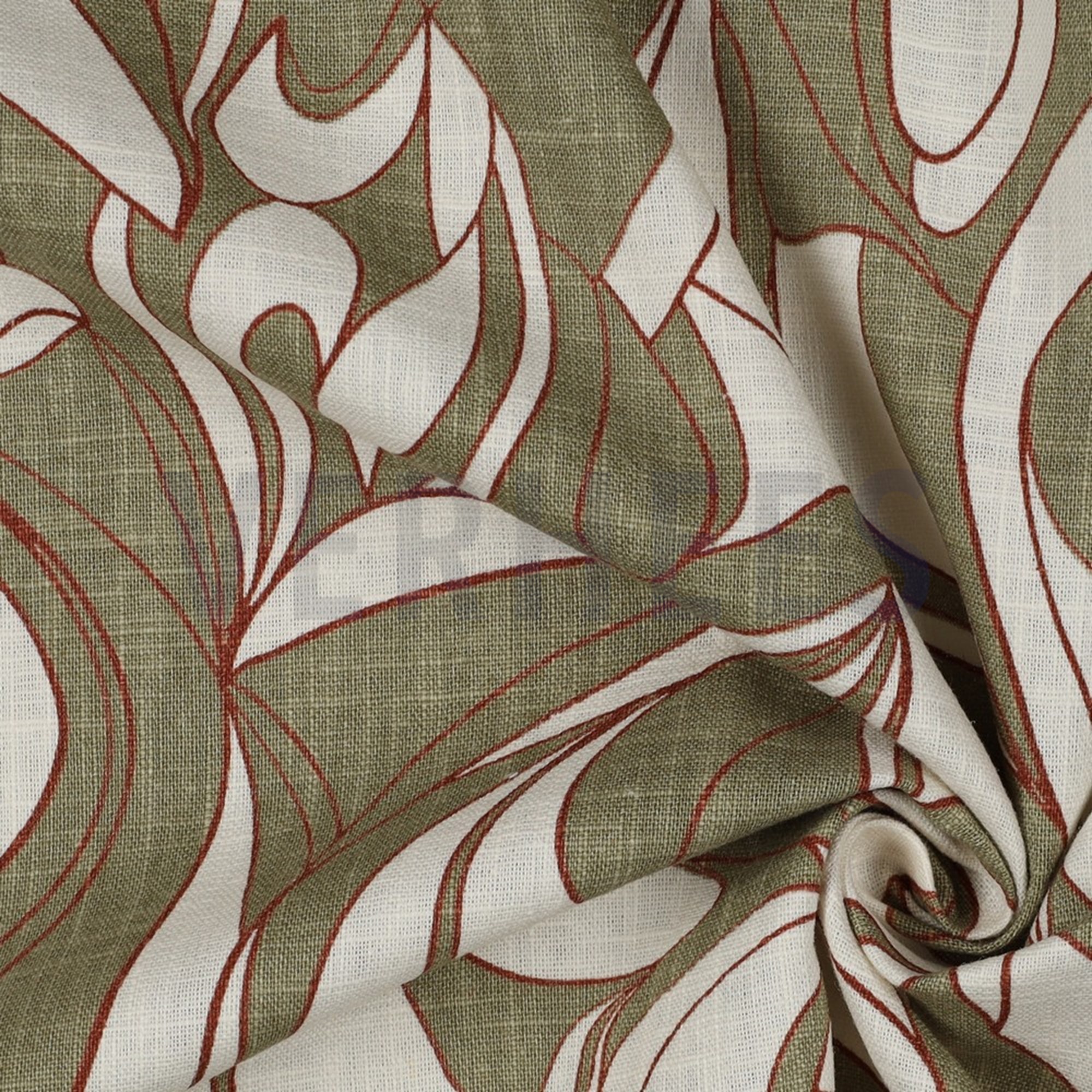 LINEN WASHED ABSTRACT OLIVE (high resolution) #3