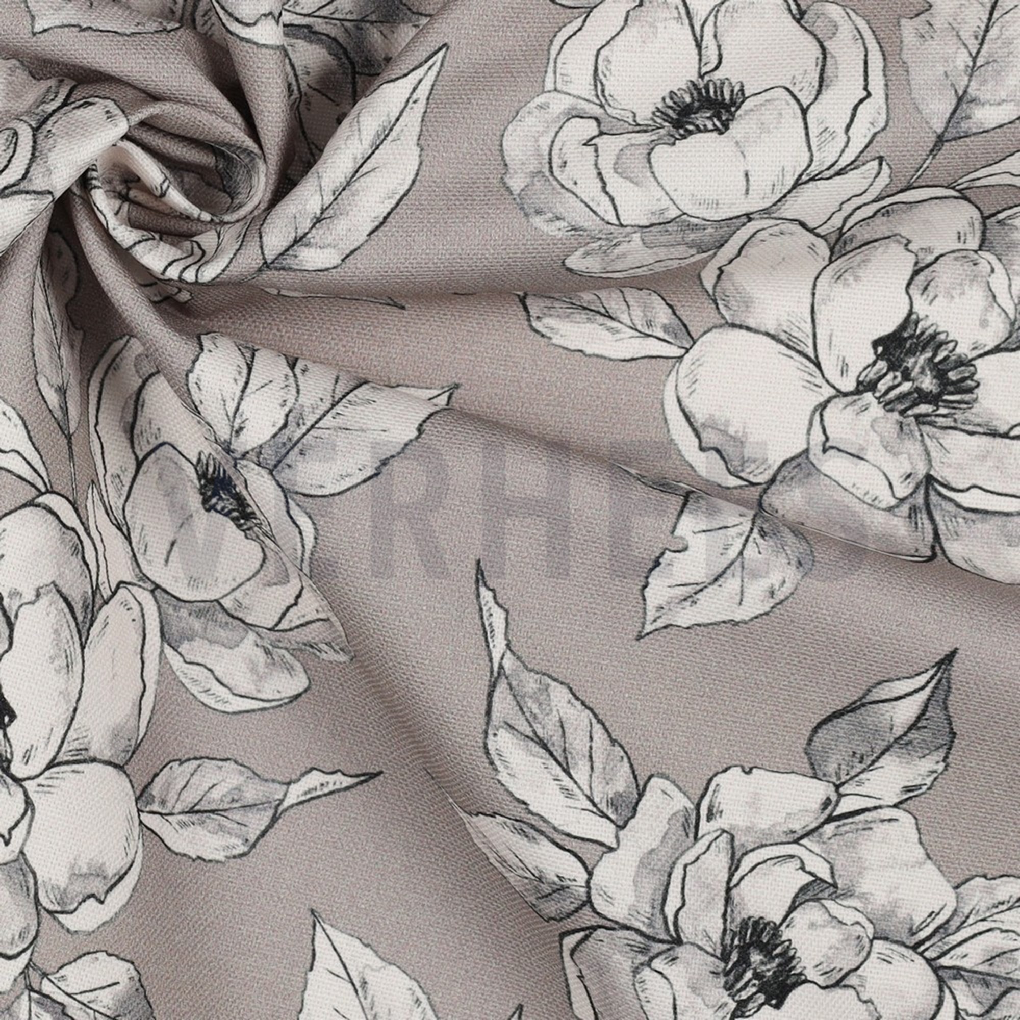 CANVAS DIGITAL FLOWERS TAUPE (high resolution) #3
