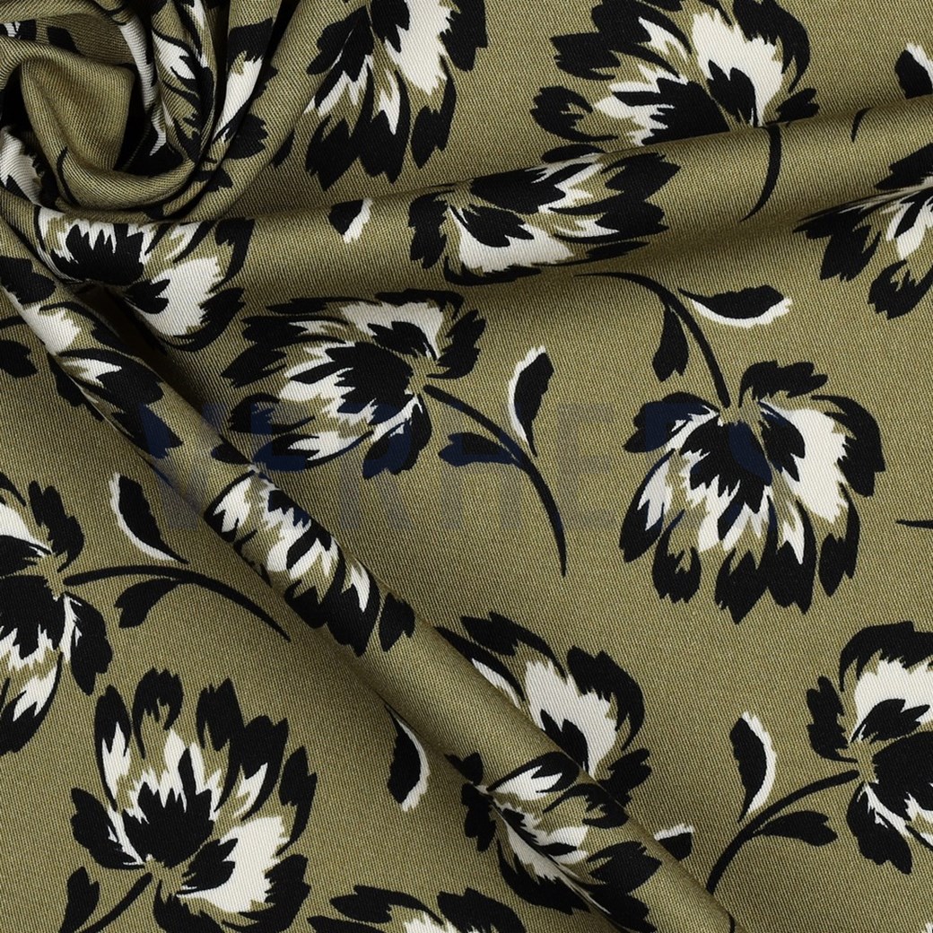 ROSELLA STRETCH FLOWERS OLIVE #3
