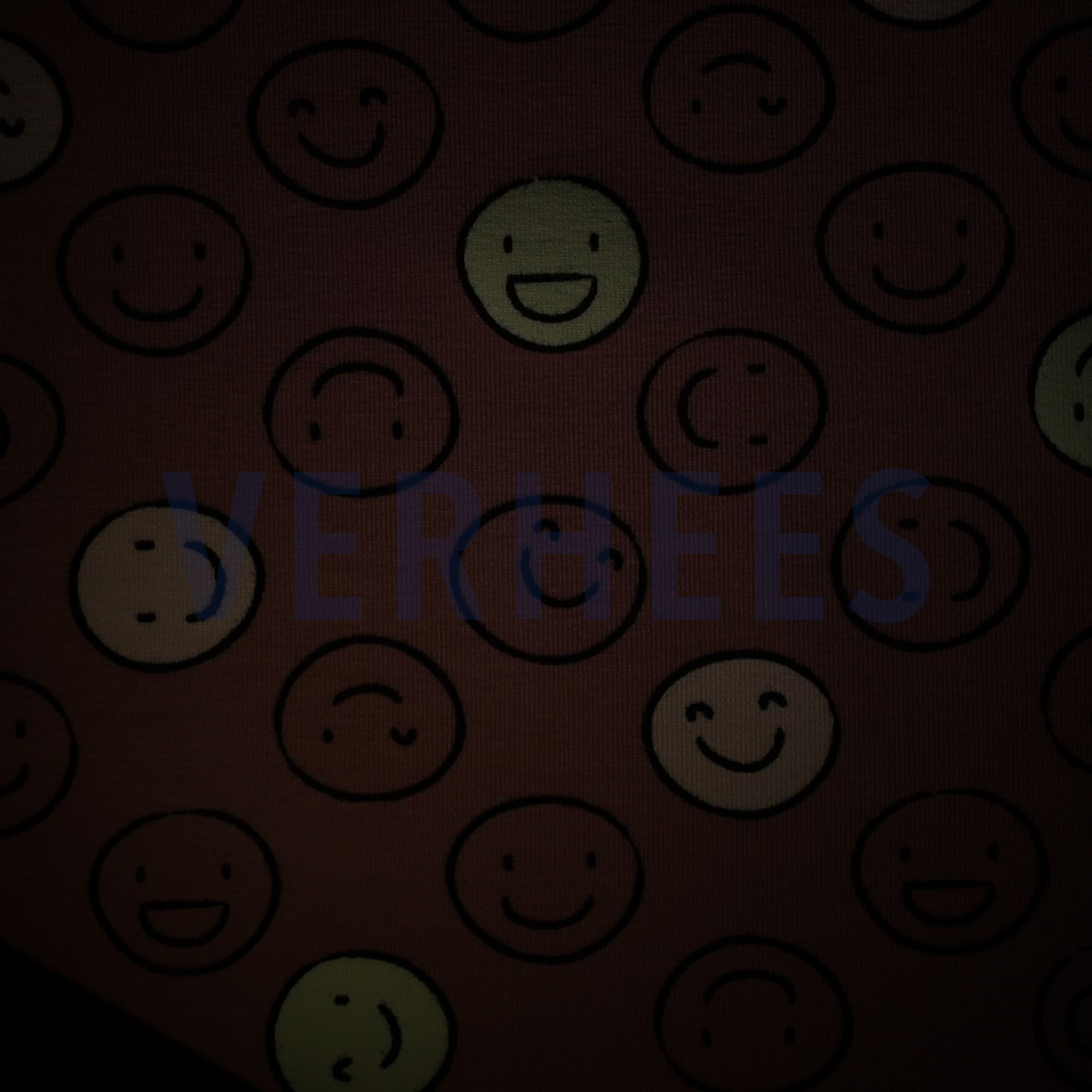 JERSEY GLOW IN THE DARK SMILEYS ROUGE (high resolution) #3