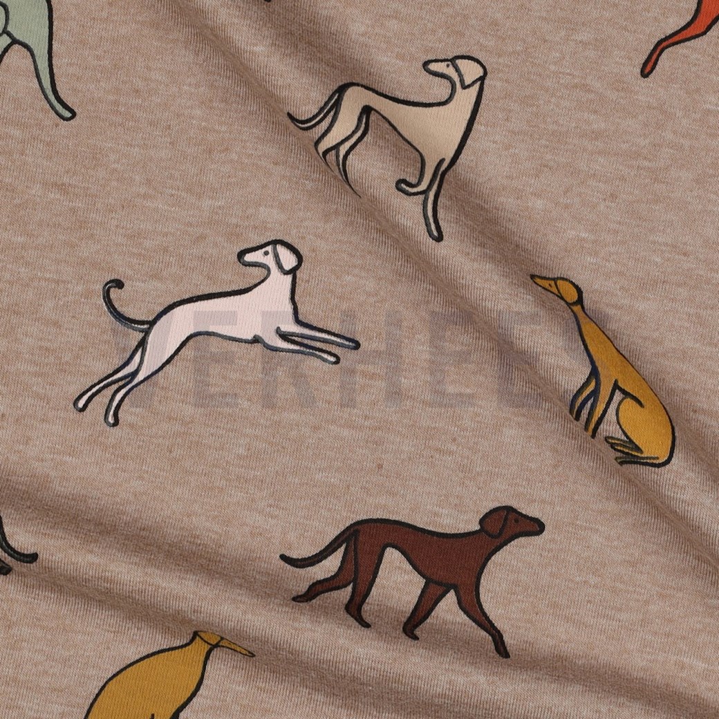 JERSEY MELANGE DOGS TAUPE #3
