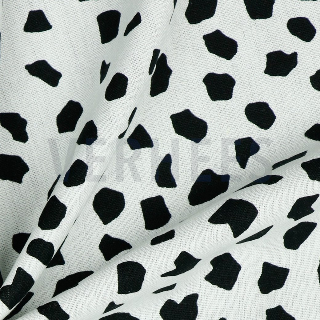 LINEN VISCOSE WASHED DOTS WHITE #3