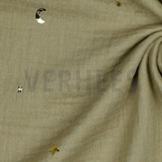 DOUBLE GAUZE FOIL MOON AND STARS TAUPE (thumbnail) #3