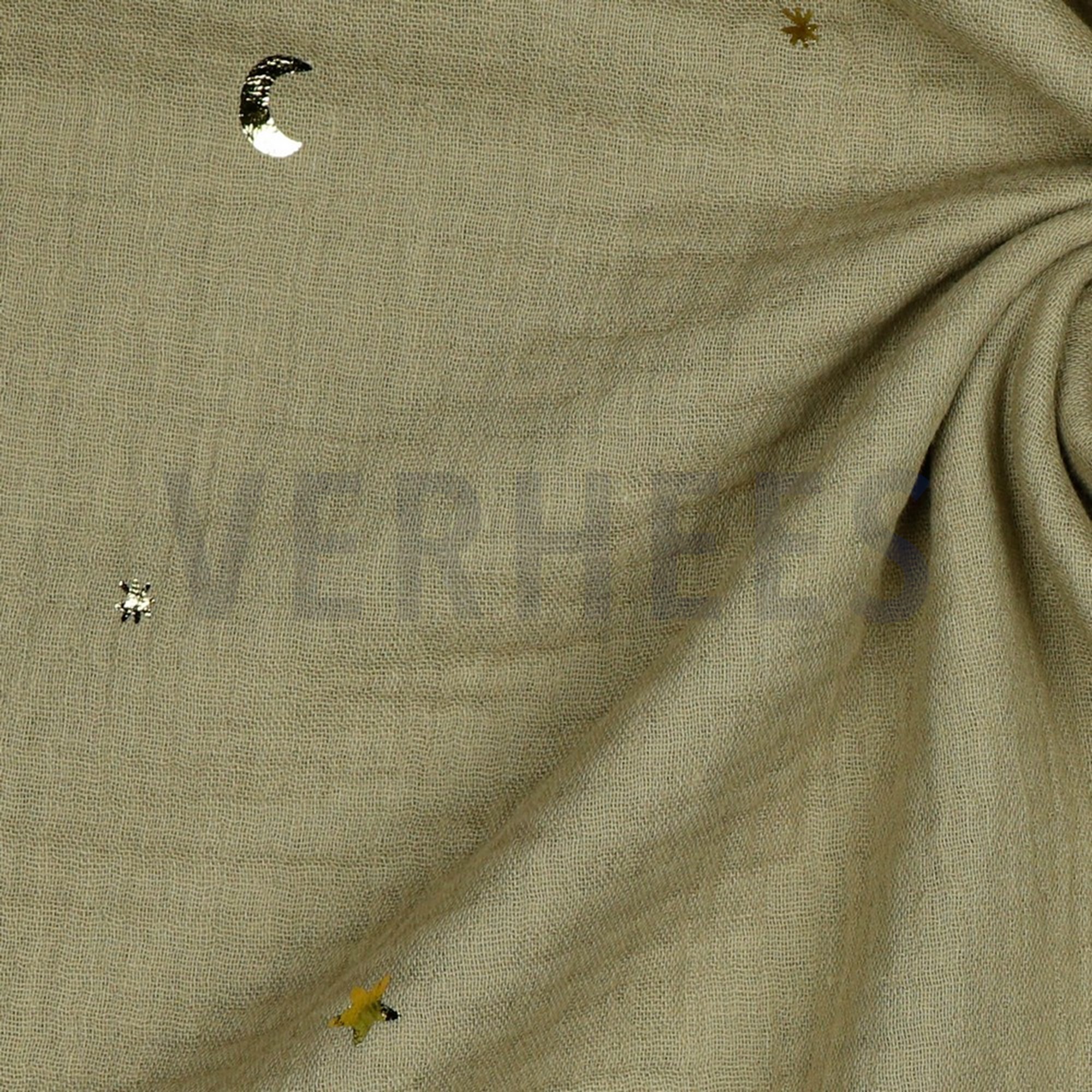 DOUBLE GAUZE FOIL MOON AND STARS TAUPE (high resolution) #3