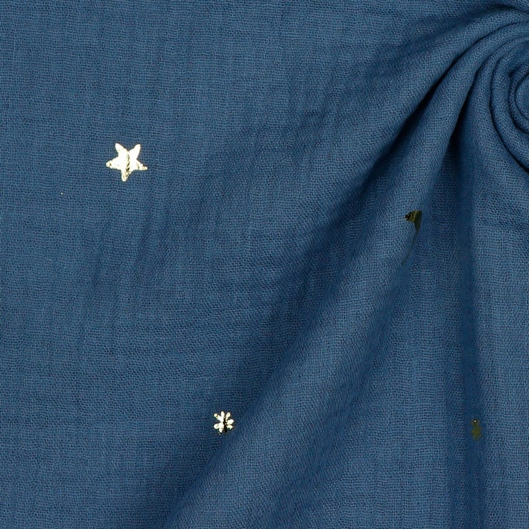 DOUBLE GAUZE FOIL MOON AND STARS JEANS #3