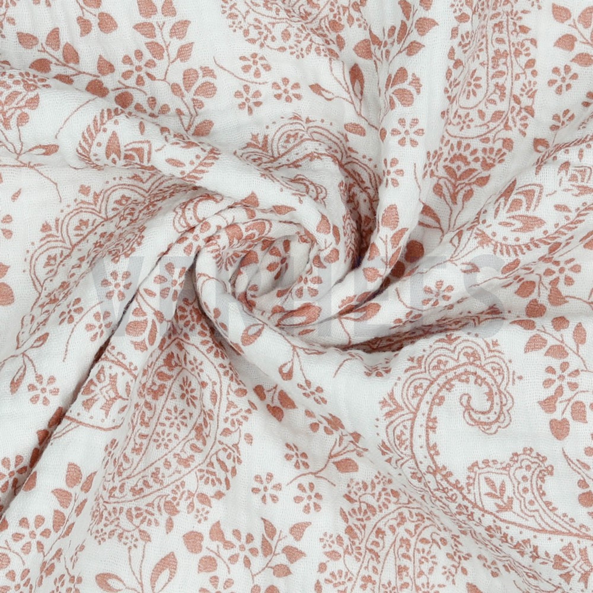 DOUBLE GAUZE GOTS PAISLEY FLOWERS WHITE (high resolution) #3