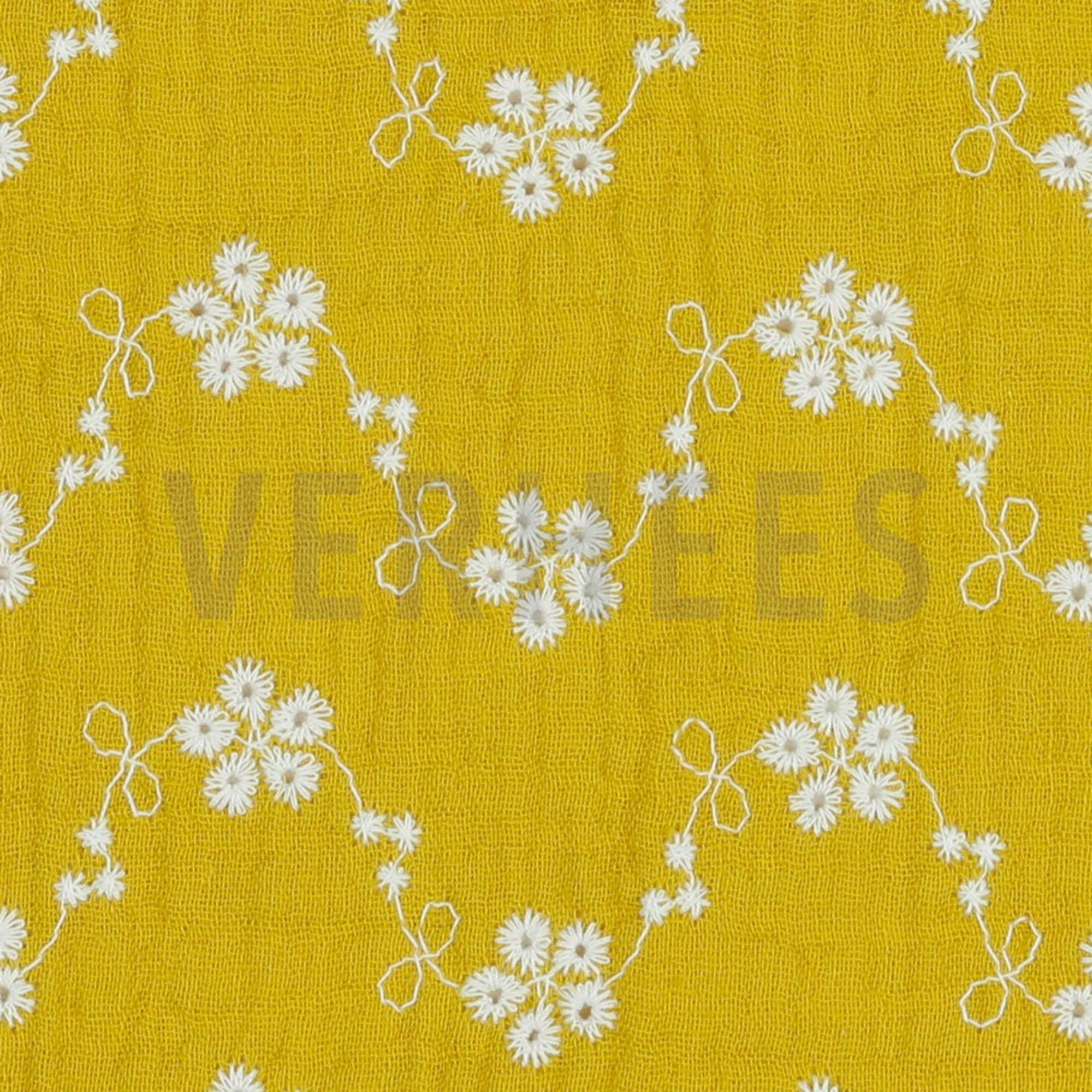 DOUBLE GAUZE WHITE EMBROIDERY OCHRE (high resolution) #3