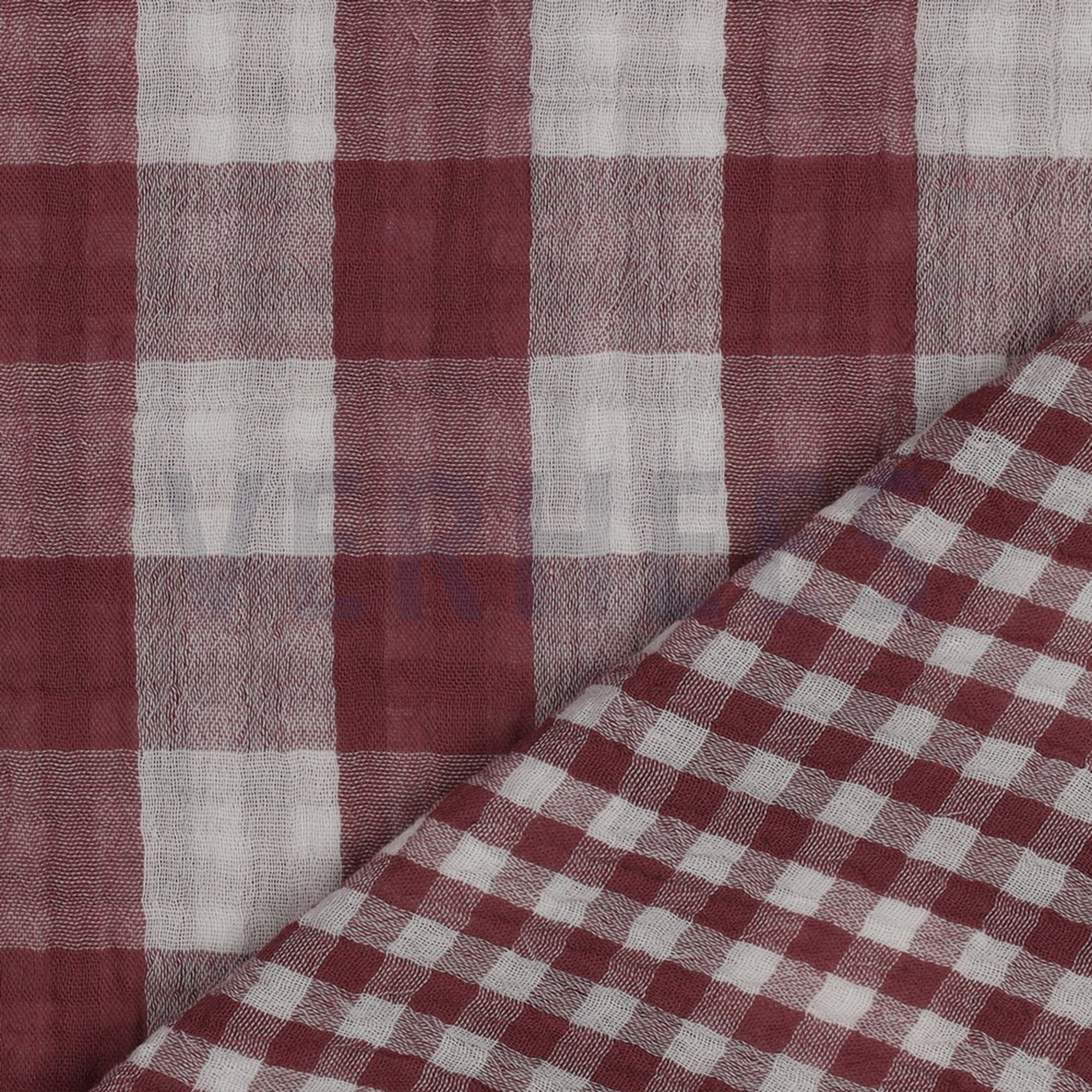DOUBLE GAUZE DOUBLE SIDED CHECKS ROSEWOOD (high resolution) #3