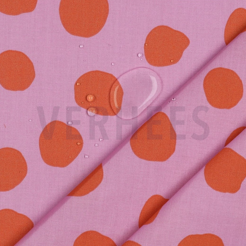COATED COTTON DOTS AND STRIPES PINK #3