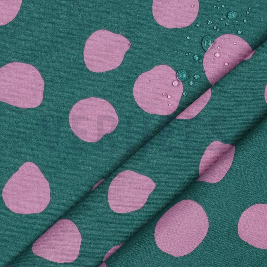 COATED COTTON DOTS AND STRIPES PETROL #3