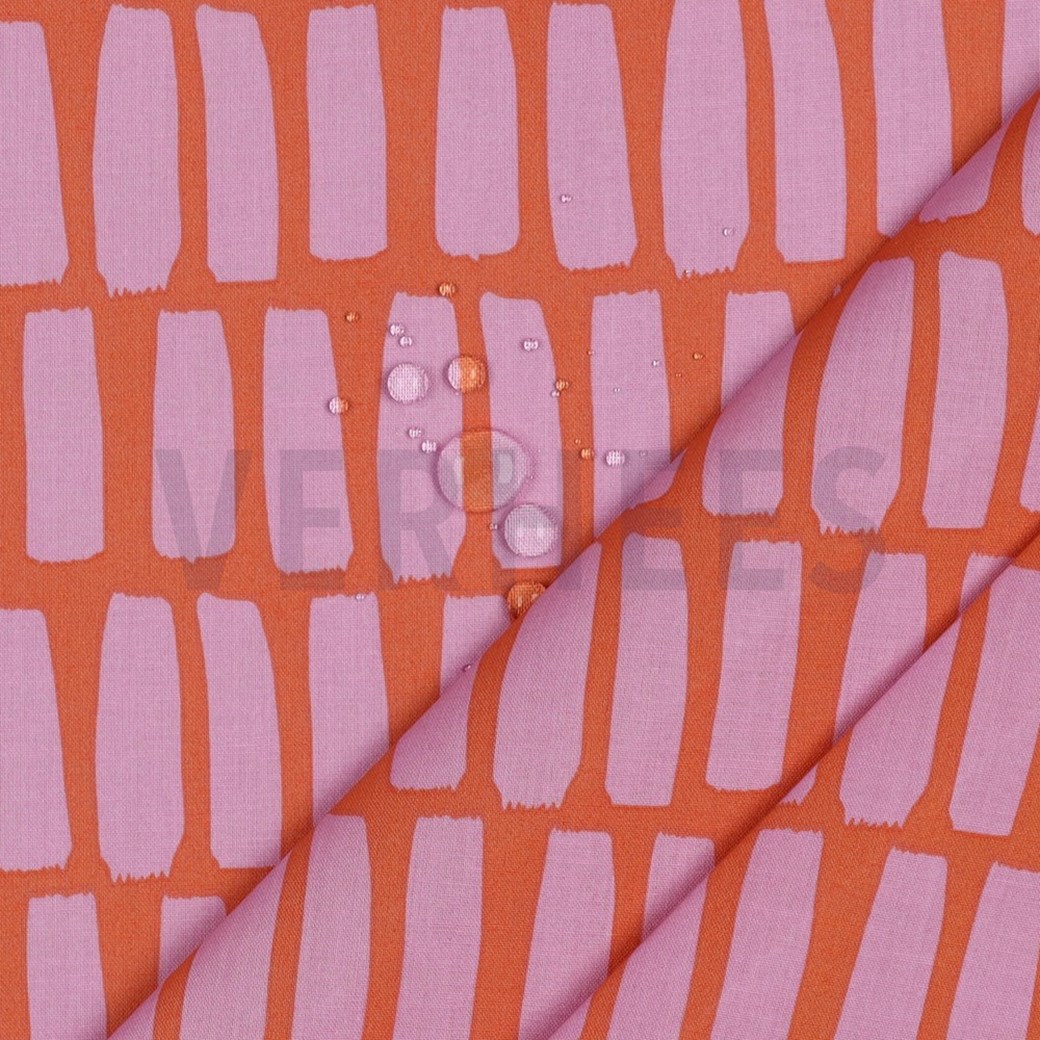 COATED COTTON DOTS AND STRIPES ORANGE #3