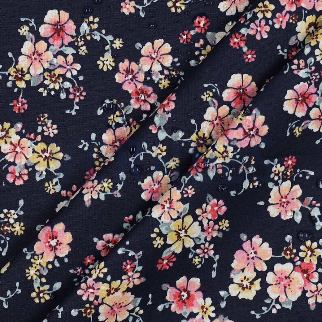 COATED COTTON FLOWERS NAVY #3