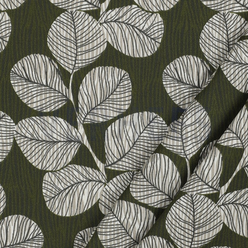 COATED COTTON LEAVES ARMY GREEN #3