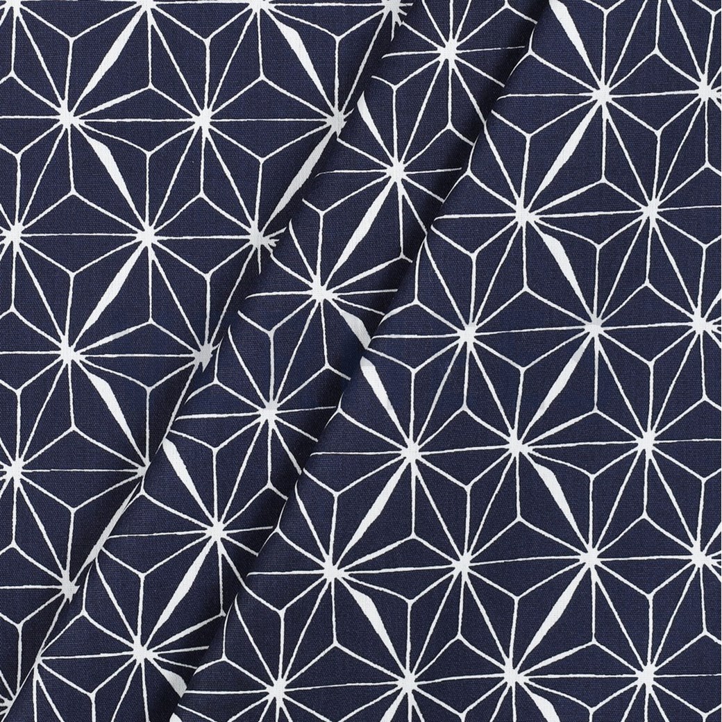 COATED COTTON ABSTRACT NAVY #3