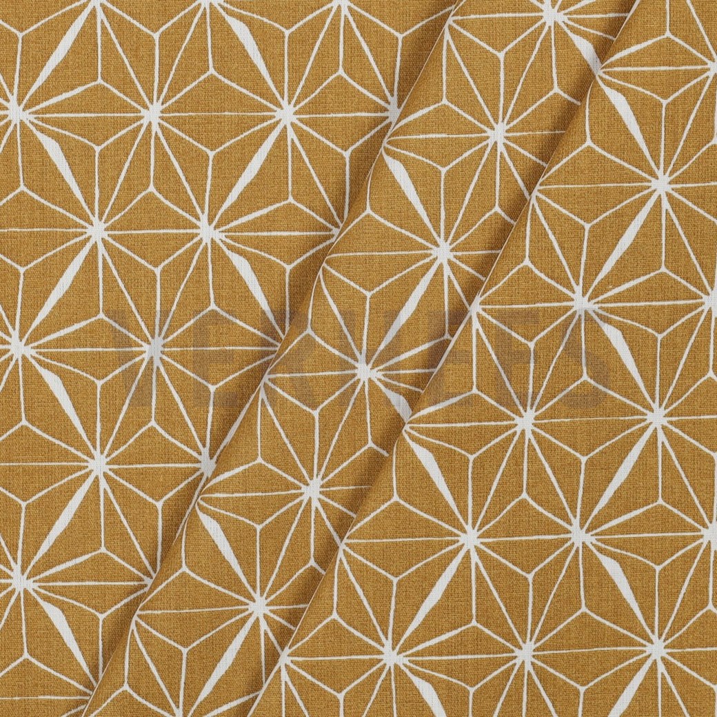 COATED COTTON ABSTRACT OCHRE #3