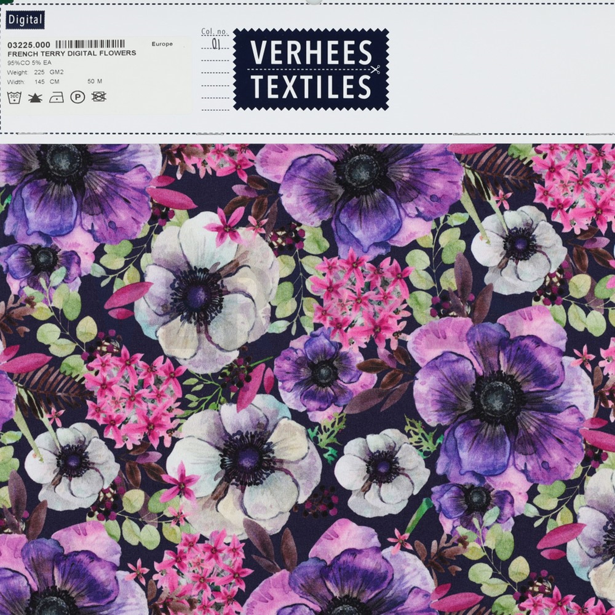 FRENCH TERRY DIGITAL FLOWERS NAVY (high resolution) #4
